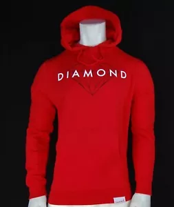 New Diamond Supply Co. Sudadera con Capucha Pullover Brillante Roja Para Hombre PEQUEÑA RMHD-196 - Imagen 1 de 3