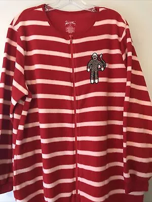 Nick & Nora Calcetín Rojo Mono Pijama Mujer XXL Footie Unionsuit Pijamas Rayas Foto 1 de 4