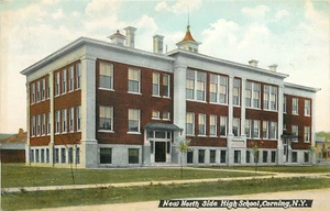 CORNING NY "NEW" NORTH SIDE HIGH SCHOOL POSTCARD - Picture 1 of 2