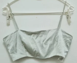 ZARA Top Talla L Satinado Recortado Cami Correas Ajustables Elástico Gancho Espalda - Imagen 1 de 8