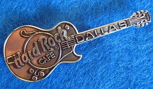 DALLAS TEXAS STERLING SILVER STAMPED GIBSON LES PAUL GUITAR Hard Rock Cafe PIN - Picture 1 of 1