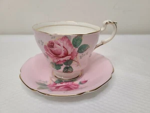 Paragon Pink White Cabbage Roses Double Warrant Cup & Saucer Set A236/4 - Picture 1 of 7