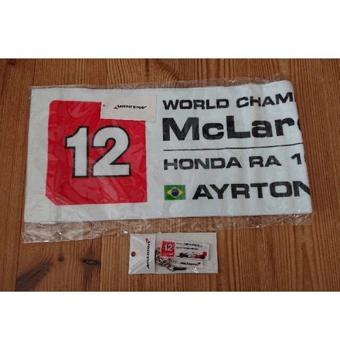 1988 Ayrton Senna McLaren Honda Sports Towel + Keychain Cover
