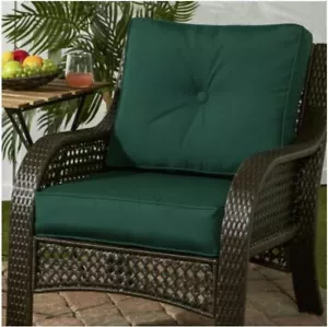 Green Outdoor Chair Deep Seat Back Cushion Pad Set Patio Furniture Durable Cheap - Picture 1 of 5