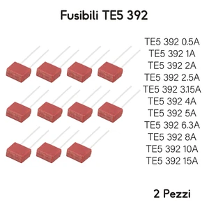 2 PEZZI fusibili TE5 392 da saldare su PCB rettangolari rossi - Foto 1 di 12