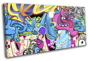 Urban Street Art Colour Abstract Graffiti SINGLE CANVAS WALL ART Picture Print - Picture 1 of 1
