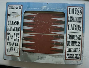 Circa 1906 - Classic Magnetic 7 in 1 Travel Game Set - Vintage look - Picture 1 of 2