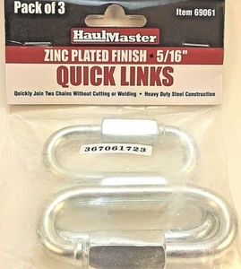 5/16 in. Quick Links 3 Pc Zinc plated finish - Imagen 1 de 3