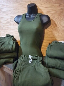 80 American Apparel Classic Girl 100% Cotton Army Green Lady Tanks/wife bitter  - Bild 1 von 6