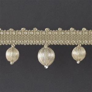 3 meters x Zoffany hand-wrapped bobble trim Antique Linen - Picture 1 of 4