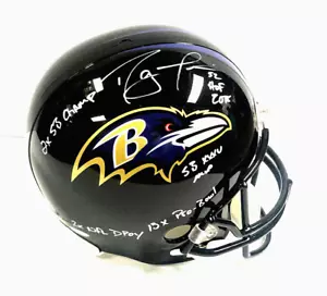 Ray Lewis signed INS 5 Stat FS Ravens Helm Auto Autogramm HOF 2018 Tristar COA - Bild 1 von 13