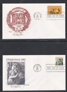 USA 1981 3 FIRST DAY COVERS CHRISTMAS SEASONS GREETINGS + CACHET - Picture 1 of 2