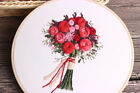 Red Bouquet Embroidery Starter Kit with Color Threads