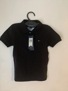 Tommy Hilfiger Boys Black Flag Polo Shirt Size 4 Short Sleeves. - Picture 1 of 6