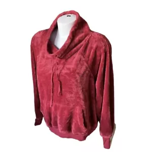 Pullover Anthropologie Sunday BKY Mujer Rojo Rubí Ropa Activa Terciopelo L 8 10 - Imagen 1 de 10