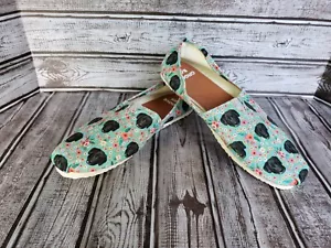Groove Bags Damen schwarz Labrador Hund Ditsy Blumendruck Größe 8 W blau Slipper - Bild 1 von 9