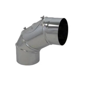 Edelstahl Abgasrohr Rauchrohrbogen Bogen Winkelelement mit Tür 130mm - Bild 1 von 1