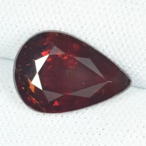 5.75 ct LUSTROUS DARK ORANGE RED NATURAL SPESSARTITE GARNET PEAR See Vdo BS - Picture 1 of 3