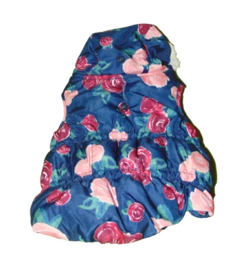 Pup Crew Dog Puffer Jacket XS New Pink Roses - Image 1 of 2