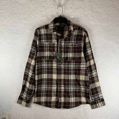 Alpine Design Shirt Men Small Brown Plaid Cotton Brushed Flannel Button-Up 7004 - Image 1 of 4