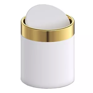 Mini Trash Can Metal Tiny Garbage Bin For Desk Countertop Coffee Bar Makeup Vani - Picture 1 of 9
