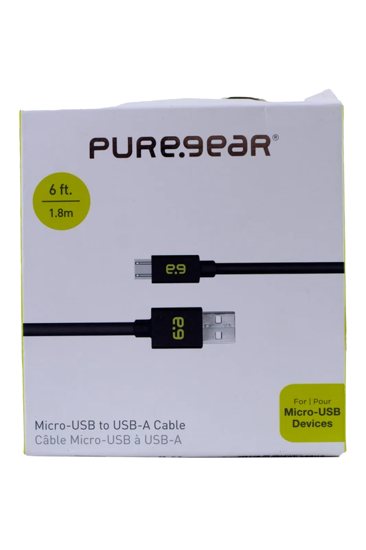 PureGear 6ft Micro USB Charge/sync Data Cable - Black