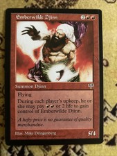 MTG MAGIC PLAYED Emberwilde Djinn Mirage some scuffing scratching ~~~~>READ<~~~~