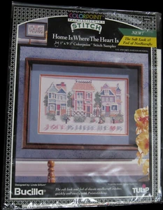 Bucilla Colorpoint Paintstitching Sampler -Home Is Where The Heart Is- 63942 NEW - Picture 1 of 6