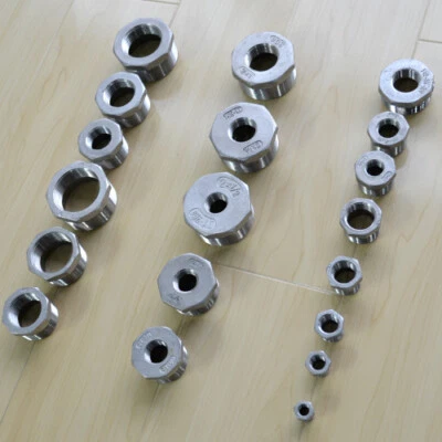 NPT threaded SS 304 HEX Reducing bush adapter Pipe Reducer Fitting Adapter - Image 1 of 4