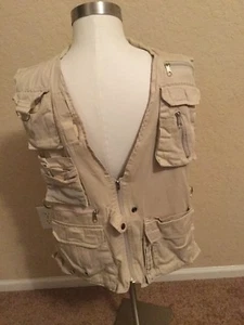 Mens Vintage Colpro Beige Safari Hunting Photography Vest Medium M - Picture 1 of 8