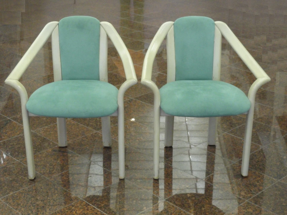 PAR EXTRAVAGANTE CHIC AÑOS 70 ITALIANO MADERA LACADA ESTILO ROBERTO VENTURA  Foto 1 de 1