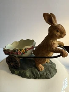 Russ Berrie & Co Olde World Heritage Rabbit Pulling Cart Figurine #16737 - Picture 1 of 6
