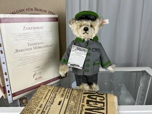 Oso de peluche Steiff Tier 6655425 Berliner Morgenpost 32 cm. Excelente estado - Imagen 1 de 3