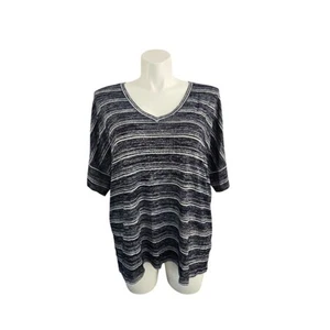 Blusa Calvin Klien Mujer XXL Azul Viaje Cuello en V Top Alto-Bajo - Imagen 1 de 5