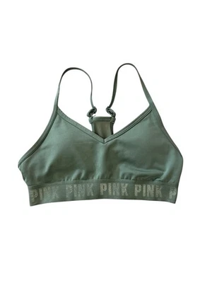 Pink Victoria Secret Active Sports Bra Size XS Olive Green Gym Yoga - Image 1 of 4