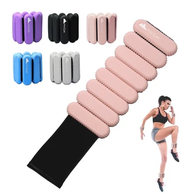 Pesas de muñeca y tobillo de 2 libras para mujer - Juego de pesas de brazaletes de brazo y pierna portátiles o Foto 1 de 4