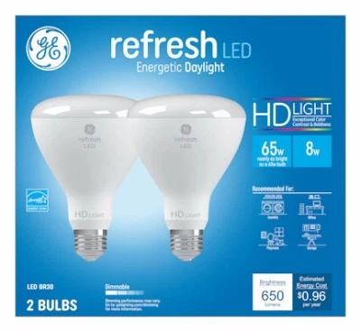LED HD+ Refresh Light Bulbs, BR30 Medium Base, 8 Watt, 2-Pk. - 93129888 - Image 1 of 1