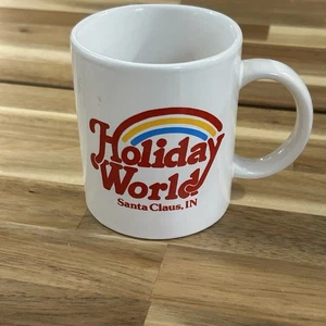 Vintage Holiday World Kaffeebecher Regenbogen selten Weihnachtsmann Indiana  - Bild 1 von 5