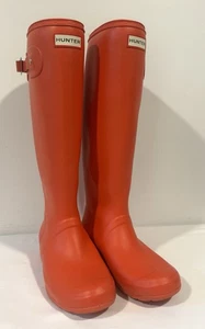 Hunter Damenstiefel US Größe 9 Original groß Regen matt rot wasserdicht Gartenarbeit - Bild 1 von 9