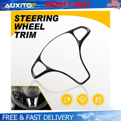 For Mercedes Benz E350 2016-19 W213 Carbon Fiber Steering Wheel Trim Cover 1-5X - Image 1 of 4