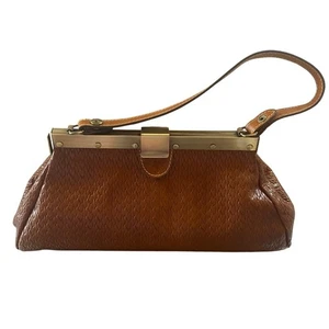 Patricia Nash gedreht gewebt geprägt Ferrara braun italienisches Leder Umhängetasche Handtasche - Bild 1 von 11