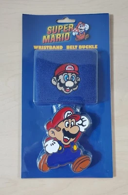 Nuevo y Sellado Super Mario Cinturón Hebilla y Pulsera Set Clásico Nintendo Foto 1 de 2