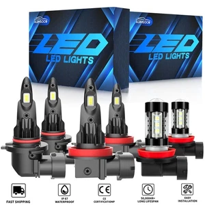 For Chrysler Pacifica 2017-2020 LED Headlight High Low Beam Fog Light Bulbs Kit - Picture 1 of 14