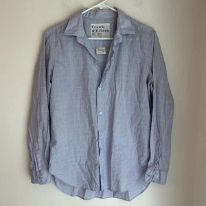 Frank & Eileen entspanntes blau kariertes Button-Down-Baumwollhemd für Damen Large gebraucht, in einwandfreiem Zustand - Bild 1 von 11