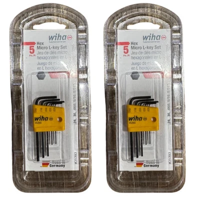(2 Pack) Wiha 35393 Mini Inch Hex L-Key Set w/ Plastic Holder Precision To - Image 1 of 2