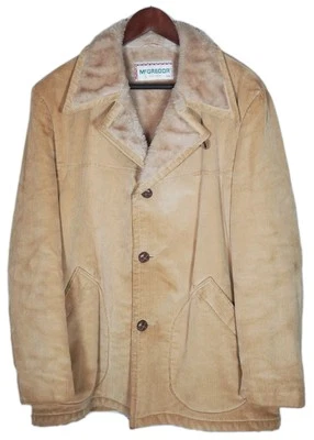 VTG 1970s Mcgregor Corduroy  Faux Sherpa Lined Jacket Coat Camel  Men's 44 - Image 1 of 4