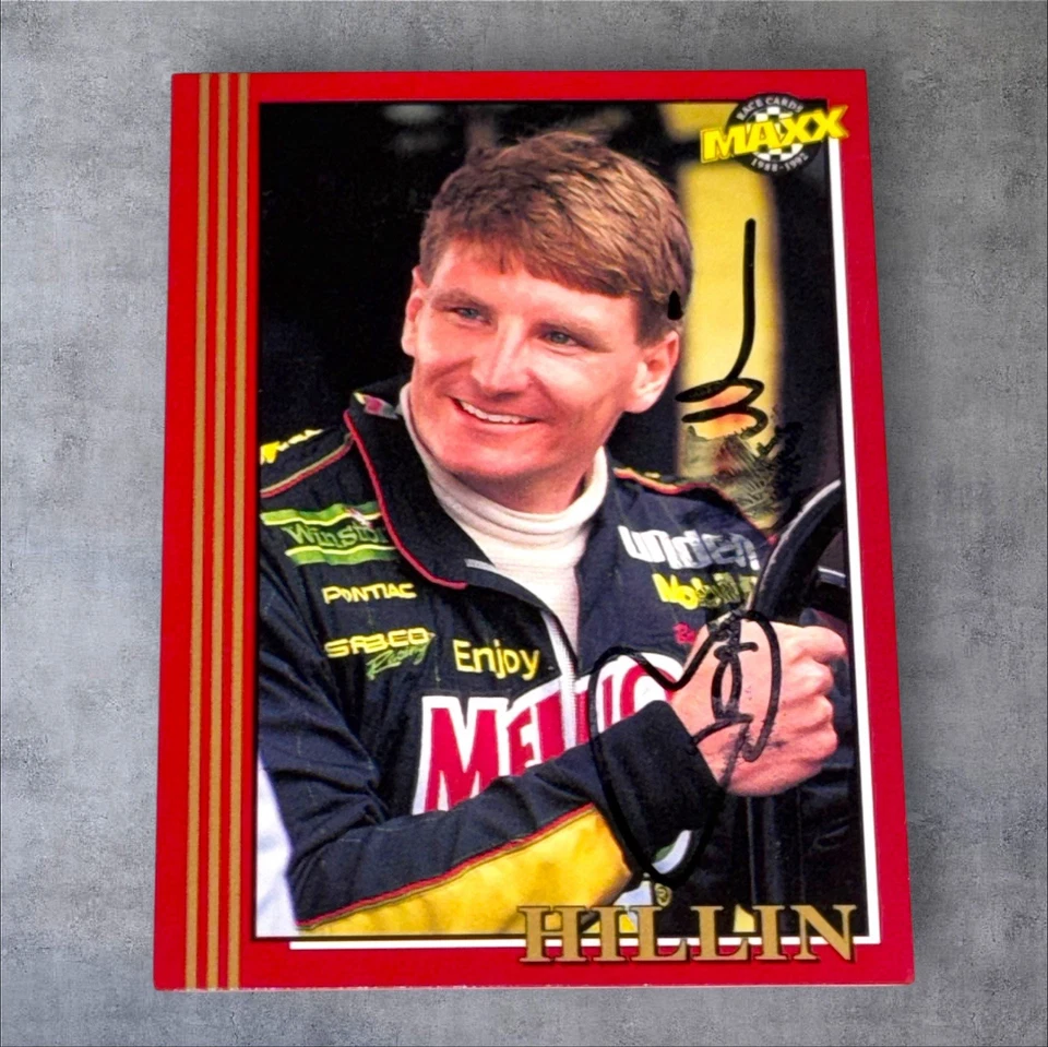 Bobby Hillin Jr MELLO YELLO 1992 RED MAXX #53 VINTAGE NASCAR autographed card - Image 1 of 1
