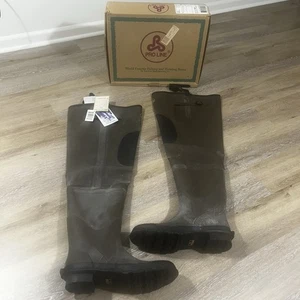NEW Pro Line Rubber Hip Boot Knee Pad Brown Waterproof Fish Waders 2011 Mens 13 - Picture 1 of 22