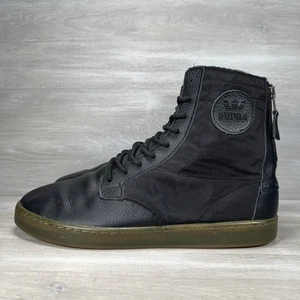 Scarpe Supra Wolf nere uomo 11,5 skate hi top sneakers pelle S62006 - Foto 1 di 10