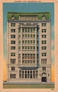 INDIANAPOLIS IN INDIANA COLUMBIA CLUB CARTOLINA D'EPOCA IN LINO 092225 U - Foto 1 di 2